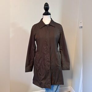 GAP Women's Brown Long Water Repellant 2-Pocket Casual Button Trench Coat XS